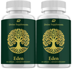 Indelo Eden Capsules bottle front with two-pack packaging for daily digestive support.