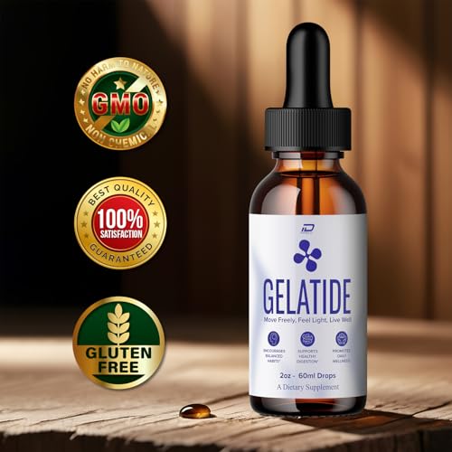 Gelatide Drops advanced formula shown on the label.