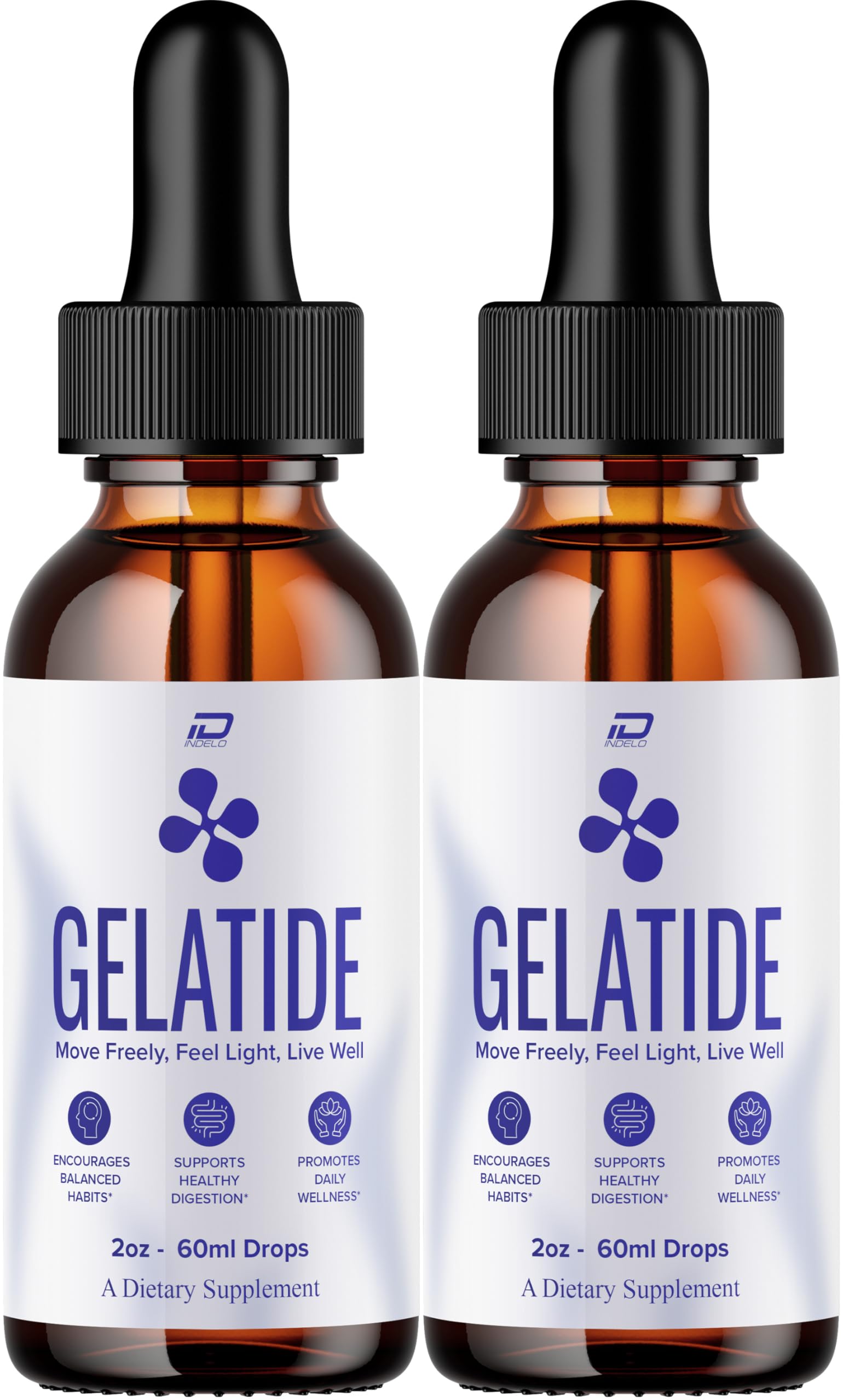 Indelo Gelatide Drops bottle front for daily wellness routine