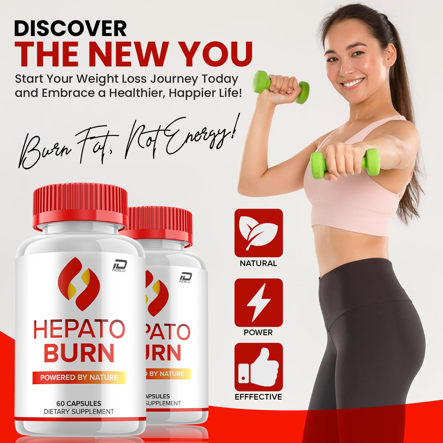 Indelo Hepato Burn packaging box emphasizes the five-pack value for convenience.
