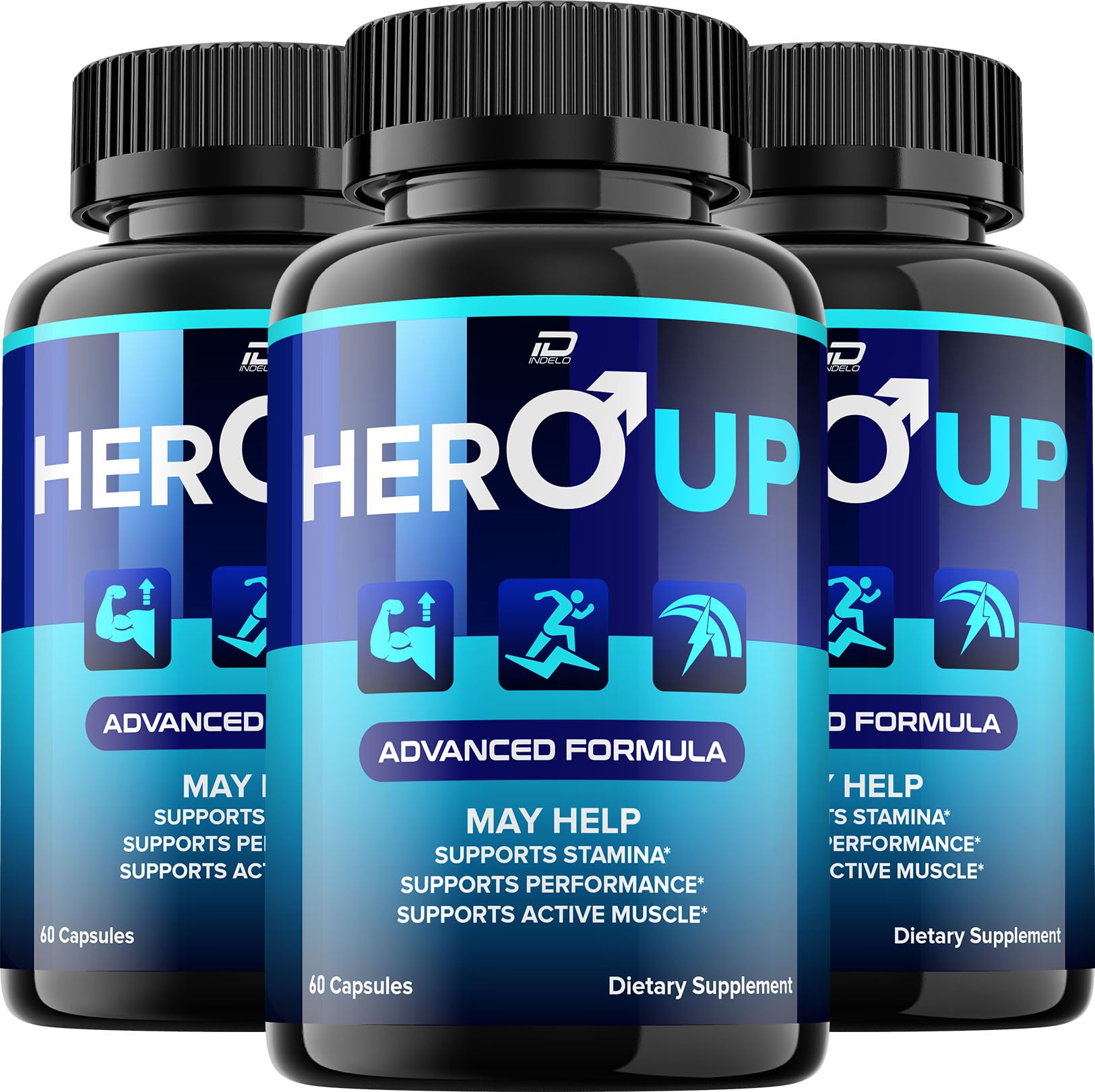 Indelo Hero Up capsule close-up highlighting natural ingredients for daily wellness