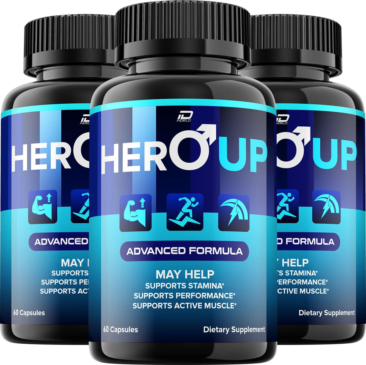 Indelo Hero Up capsule close-up highlighting natural ingredients for daily wellness