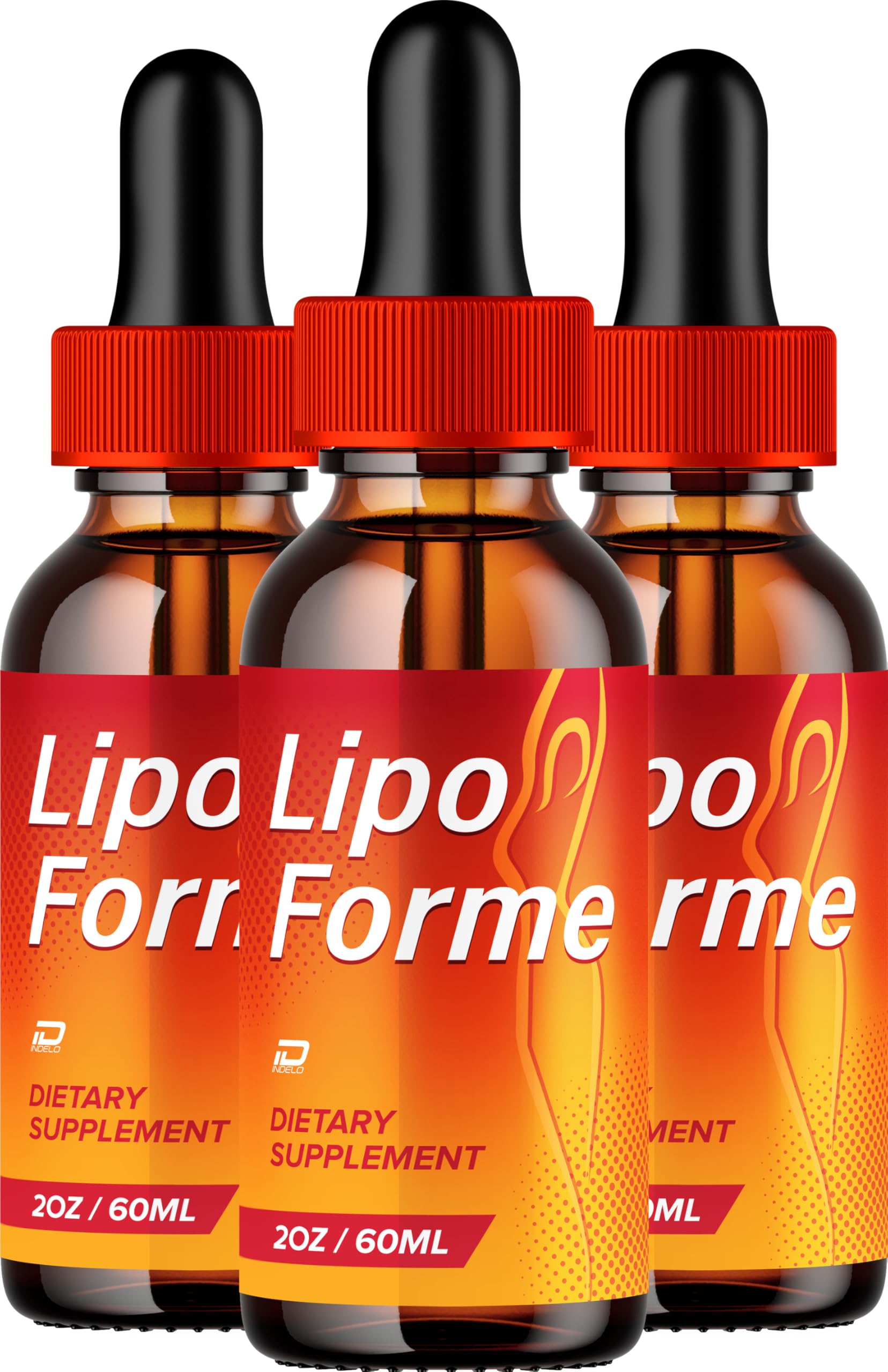 Indelo LipoForme Drops bottle front with dropper for easy daily dosing