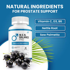 Indelo M.E.N Balance Pro capsules close-up, ideal for ongoing supplement routine.