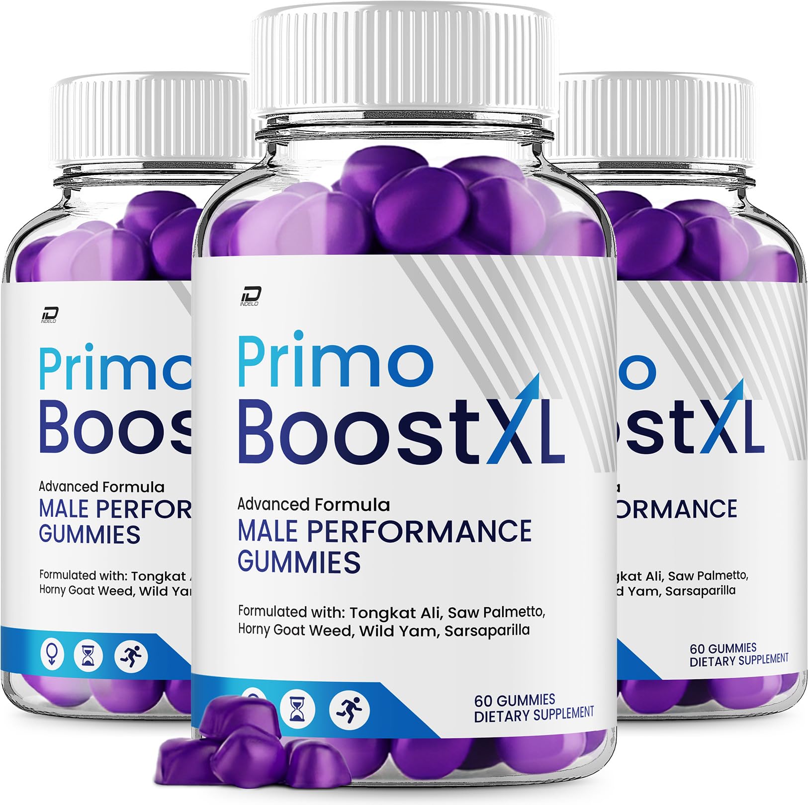 Indelo Primo Boost XL bottle on shelf highlighting natural ingredients for daily wellness
