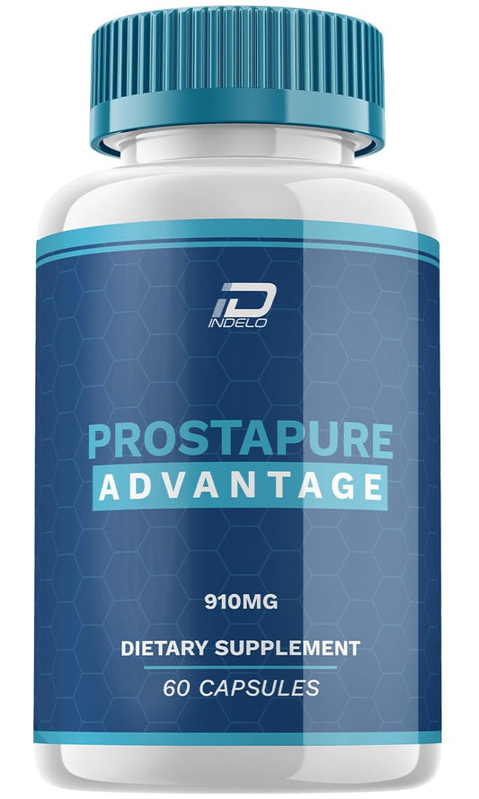 Indelo Prostapure bottle front view for men's energy support, natural blend.