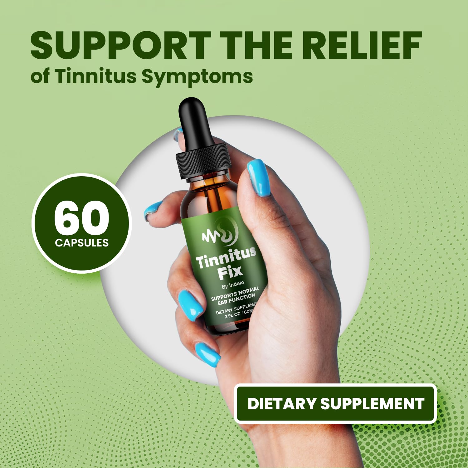 Indelo Tinnitus Fix Drops dropper for precise, convenient dosing.