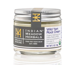 Indian Meadow Herbals Wild Yam Root Cream bottle for daily PMS support.