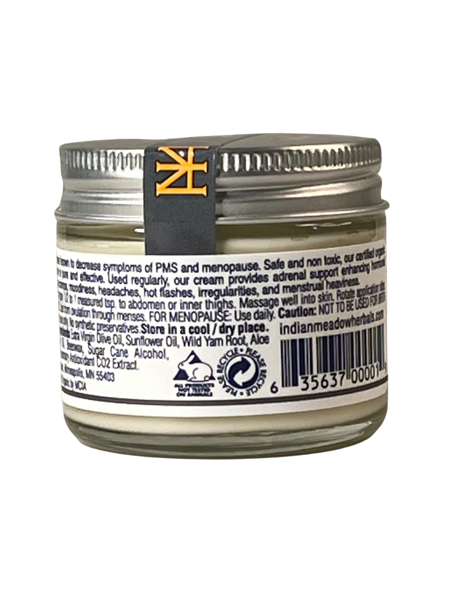 Indian Meadow Herbals packaging badge emphasizes woman-owned business since 1994.