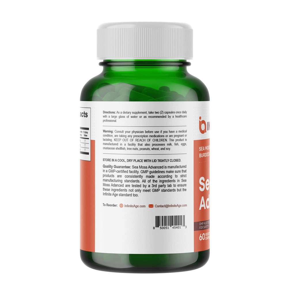 INFINITE AGE bladderwrack bottle emphasizes iodine-rich nutrition for balanced natural support.