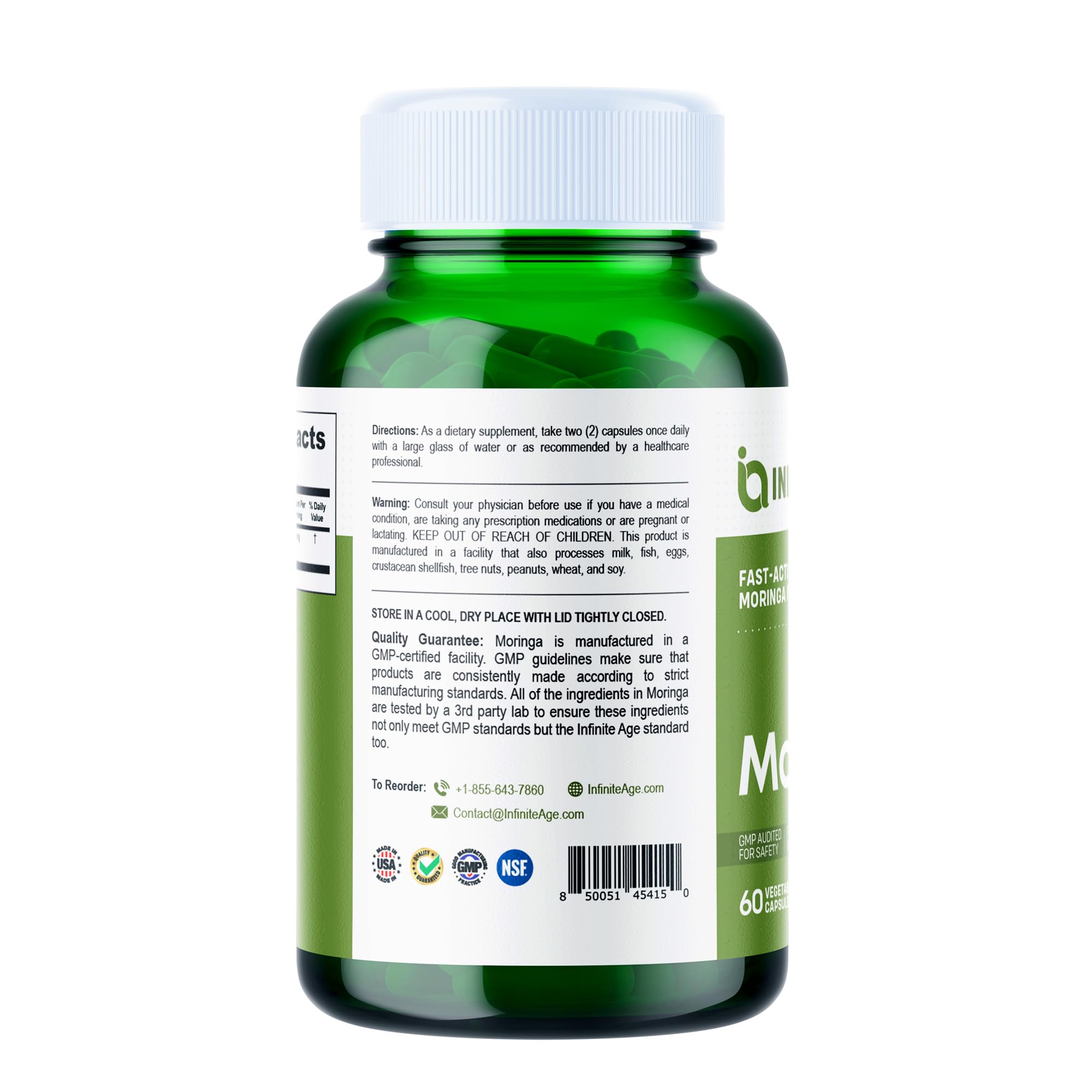 INFINITE AGE packaging box displays organic certification and USA-made quality