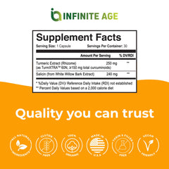 INFINITE AGE Infinite Relief packaging box with logo for premium wellness.