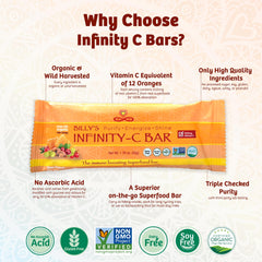 Infinity Greens Infinity C bar on kitchen counter, suggesting a quick daily energy boost.