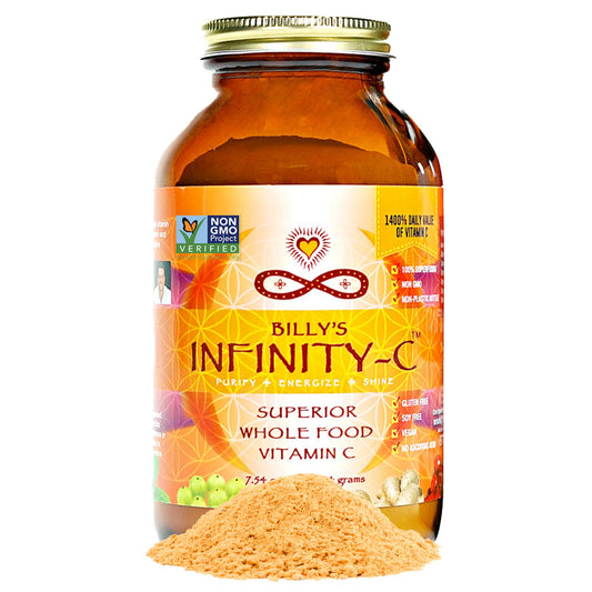 Infinity-C Organic Vitamin C Powder bottle by Infinity Greens ready for daily use
