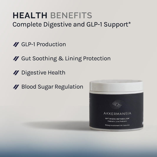 InfiniWell Akkermansia capsules closeup highlighting potent gut health benefits.