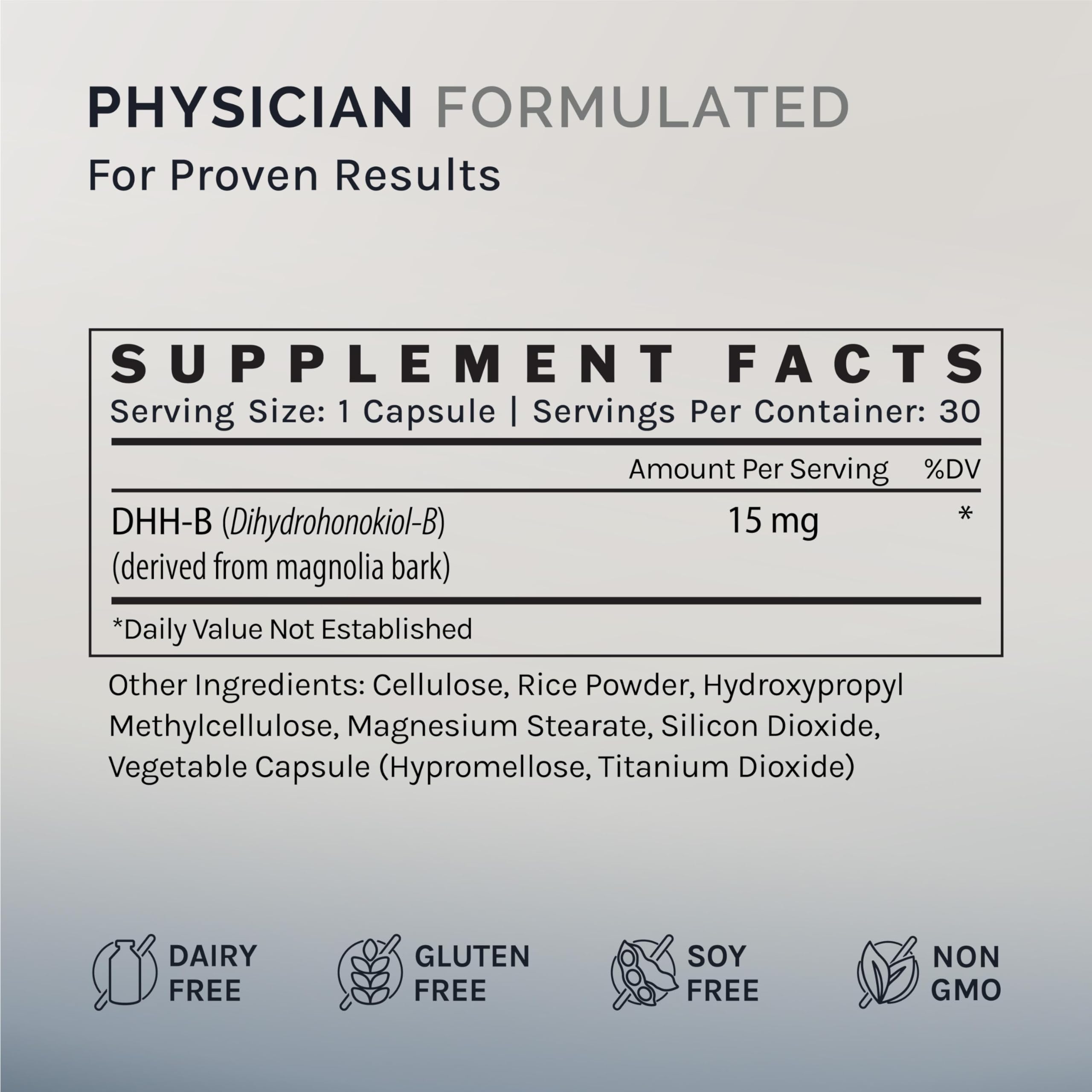 InfiniWell DHH-B Max label view emphasizes 20x potency versus standard magnolia extract.
