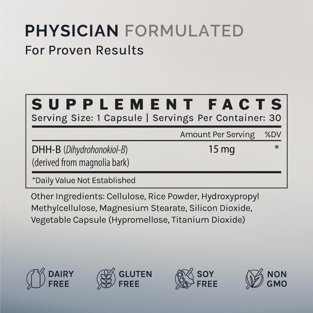 InfiniWell DHH-B Max label view emphasizes 20x potency versus standard magnolia extract.