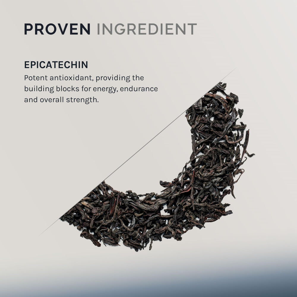 InfiniWell Epicatechin nutrition label emphasizing general health and protein synthesis in daily routines.