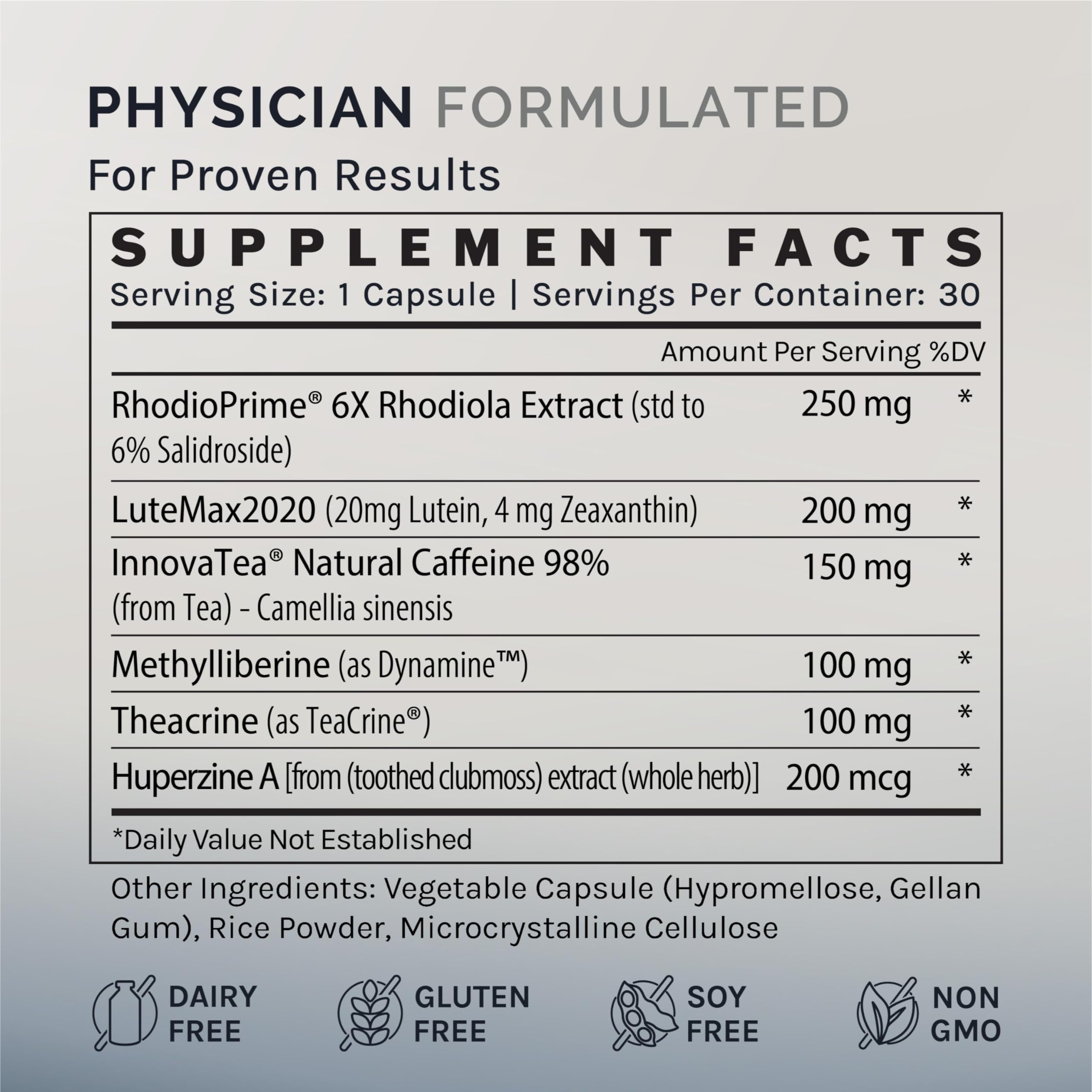 InfiniWell Focus capsule suggesting Dynamine for alertness and mental clarity.