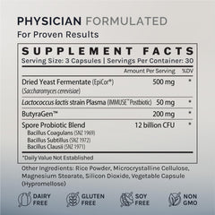 InfiniWell GI Prime packaging-back reveals IMMUSE and EpiCor references for immune-aligned benefits.