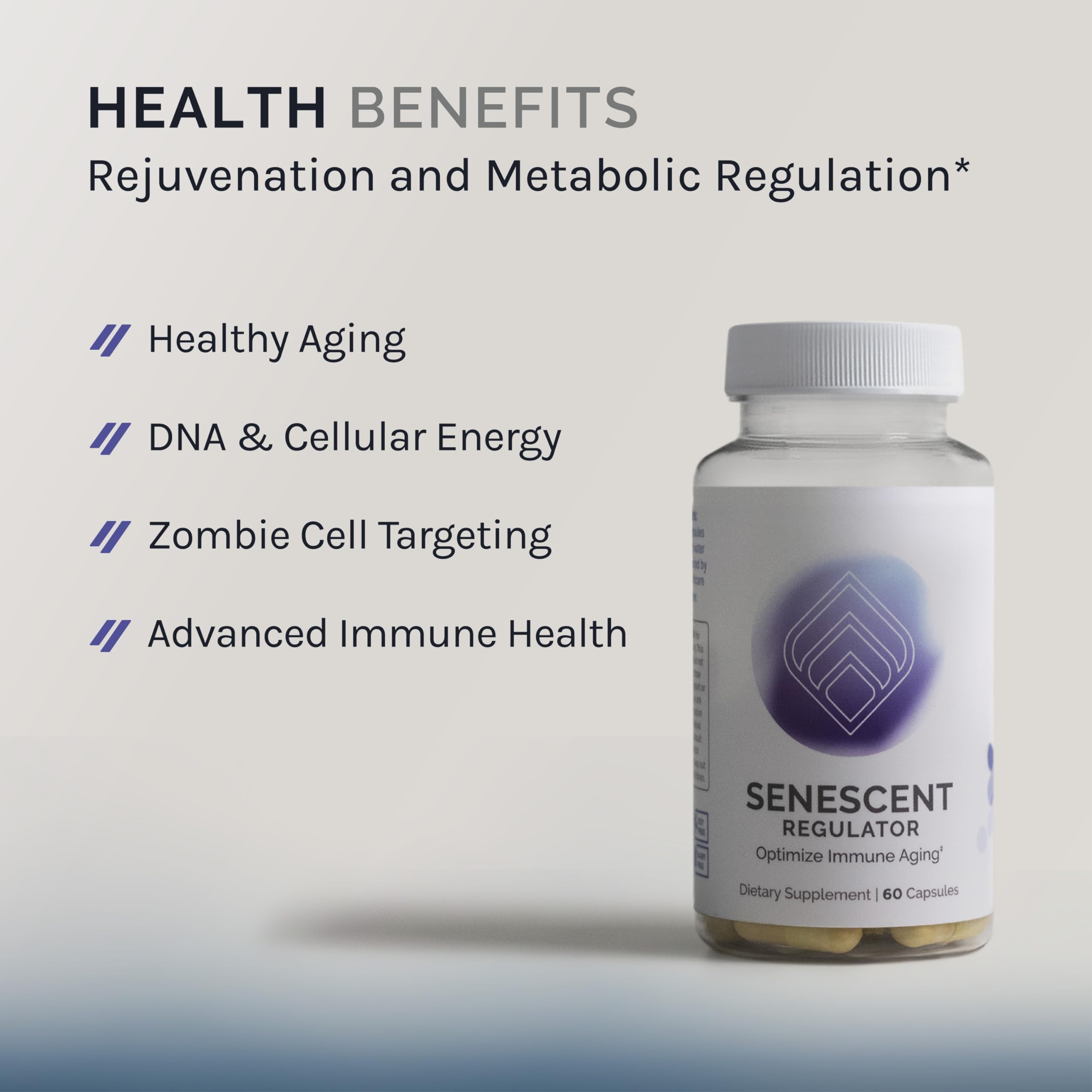InfiniWell Senescent Regulator capsules closeup showing capsules for cellular support