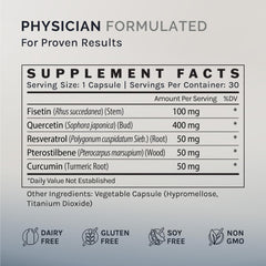 InfiniWell Senolytic hero packaging conveys a forward-looking longevity tool.