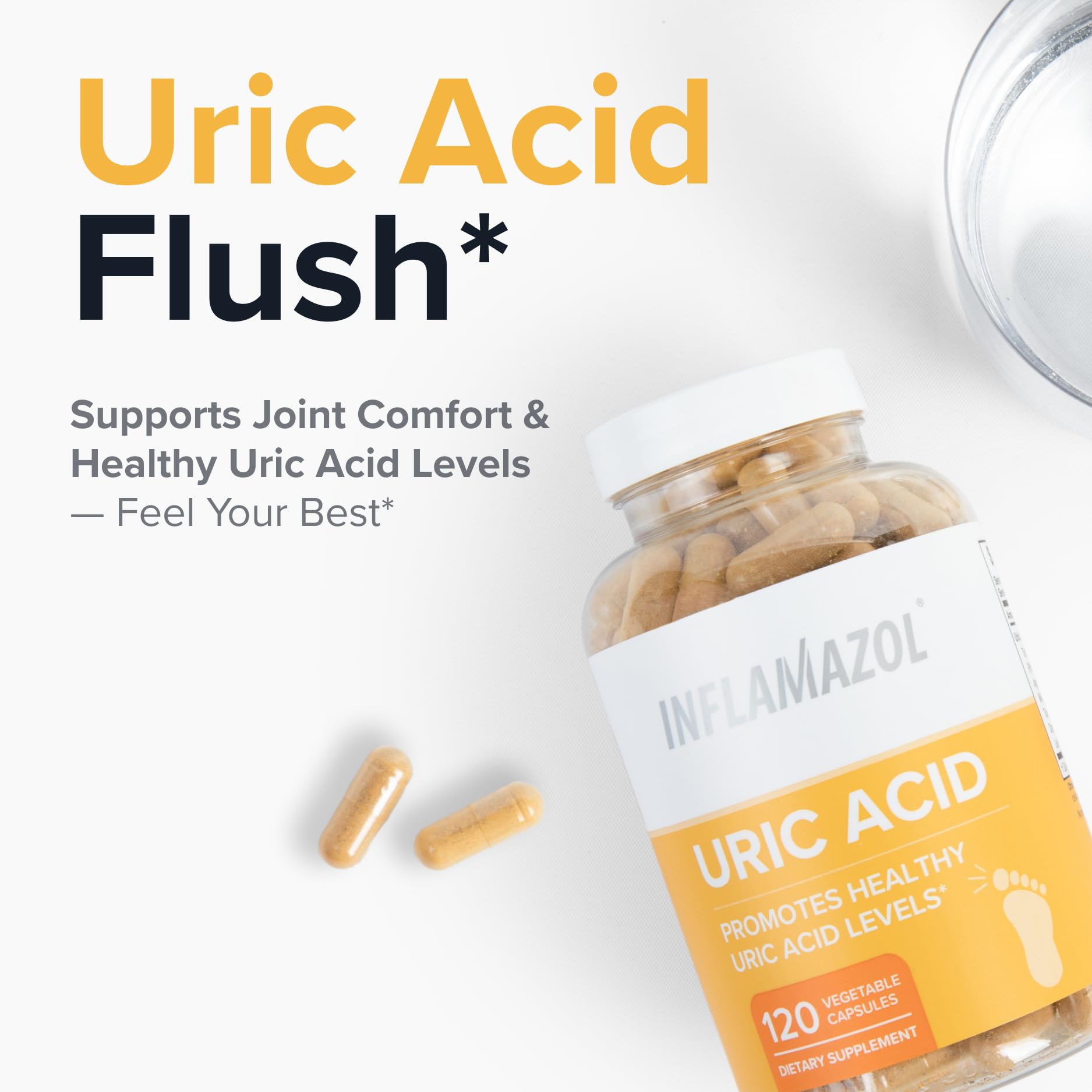 Inflamazol Turmeric capsules highlighting natural wellness support.