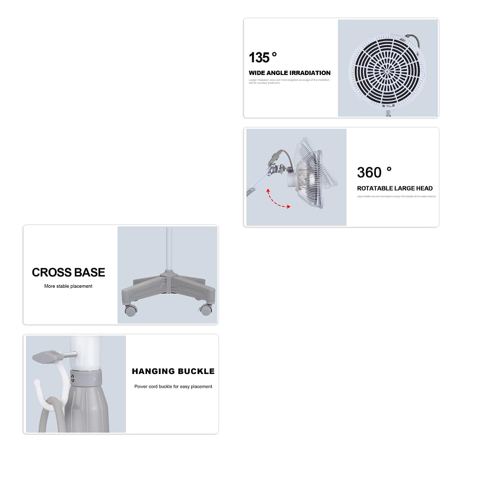 Infrared Mineral Heat Therapy Lamp height adjustment to fit your space and stance.
