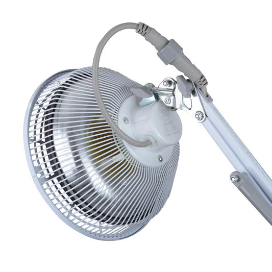 Infrared Mineral Heat Therapy Lamp wheels and locks for easy repositioning and stability.