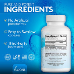 Gluten-free and non-GMO seals on Infusions Pure CoQ10 packaging
