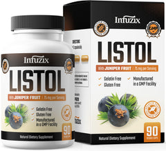 Infuzix Listol bottle showing natural diuretic support for swelling.