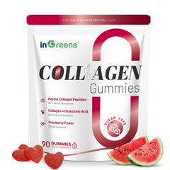 The inGreens collagen gummies bottle with a sugar-free formula for a daily beauty routine