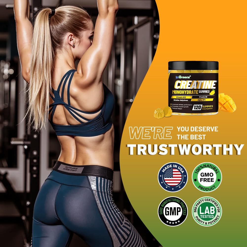 inGreens Creatine Monohydrate Gummies open bottle showing easy-grab design