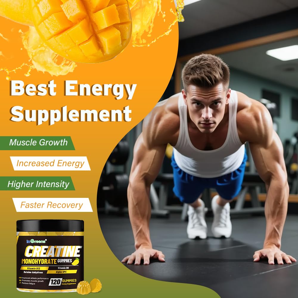inGreens Creatine Monohydrate Gummies berry flavor close-up on packaging