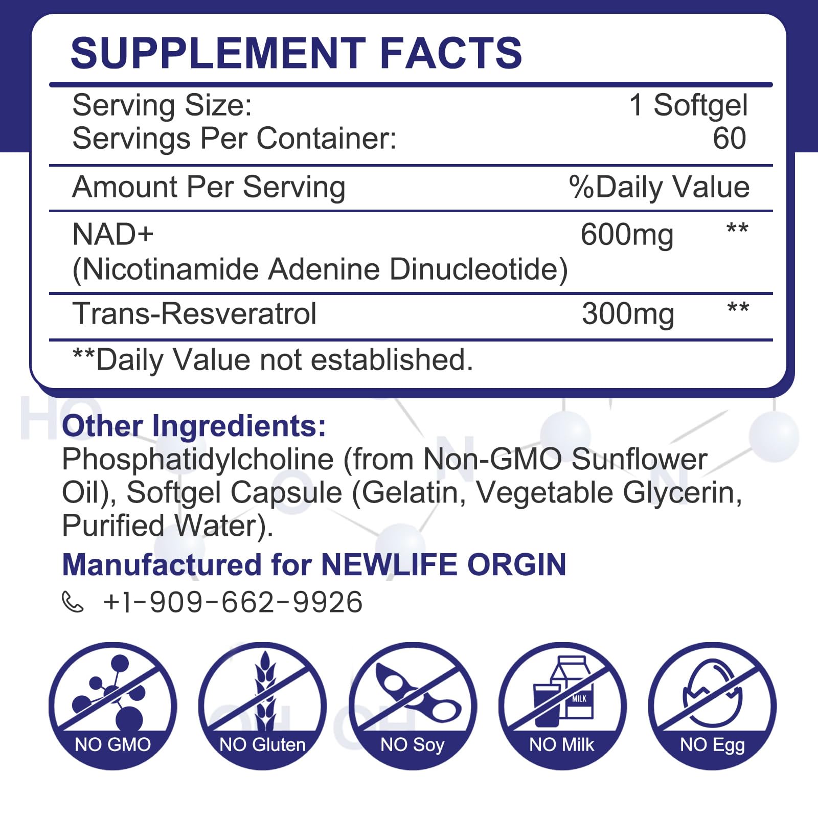 inGreens NAD+ and resveratrol softgels close-up for quick cellular support.