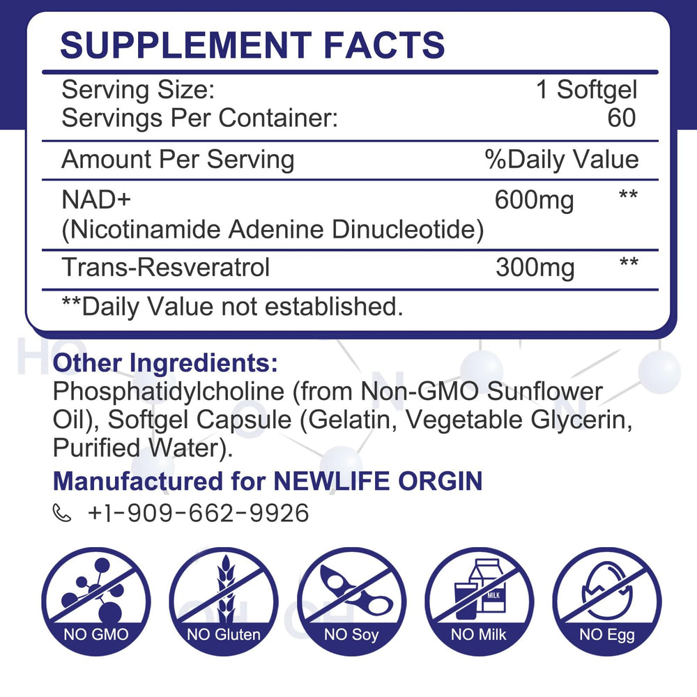 inGreens NAD+ and resveratrol softgels close-up for quick cellular support.