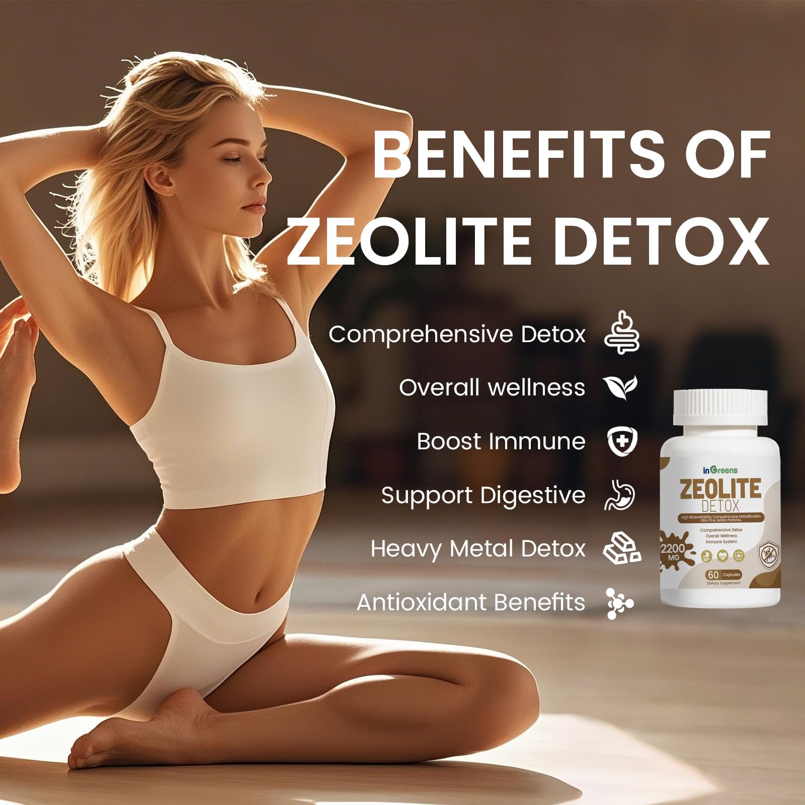 inGreens Zeolite Detox capsules pour for easy daily intake