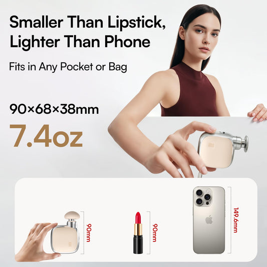INIA PocketForce Mini Massage Gun side handheld, ergonomic grip for extended use.