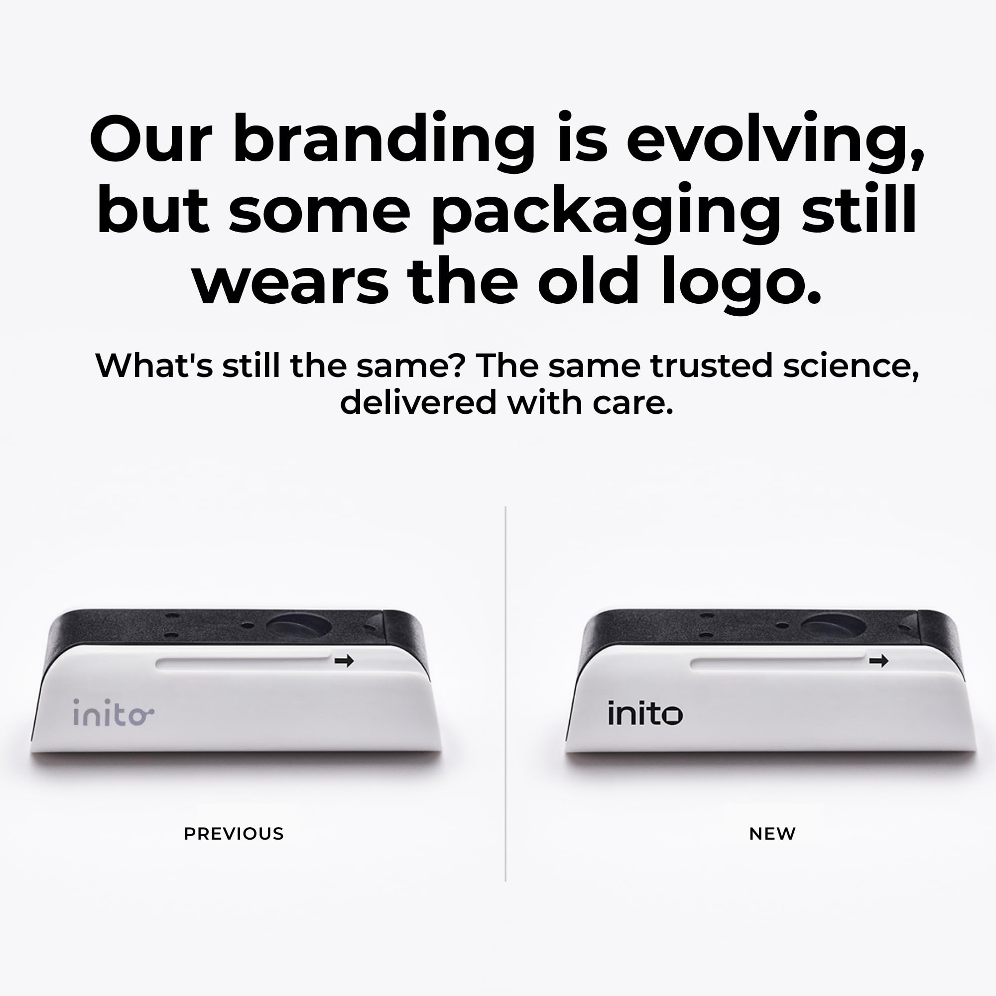 Inito portable, compact design for easy at-home testing.