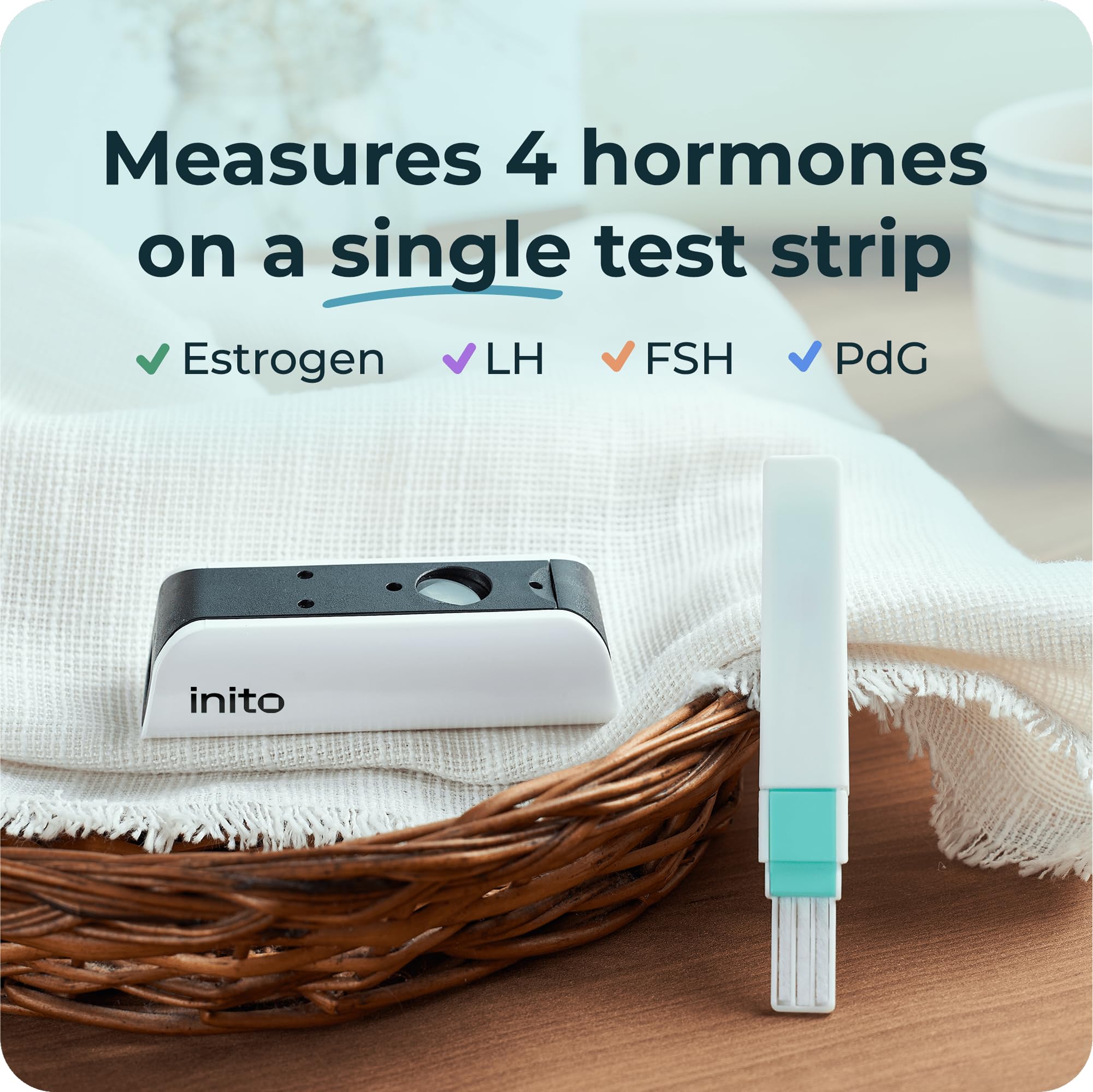 Inito results on the app show personalized fertility data quickly.