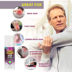 InMotion Hemp Roll On roller-ball delivers fast, mess-free pain relief on the go.