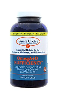 Innate Choice Omega AD lemon capsule close-up for daily omega-3 and vitamin D3 use