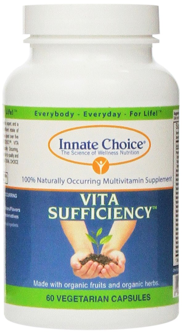 Innate Choice Vita Sufficiency bottle-front showing organic plant-based nutrients for daily wellness