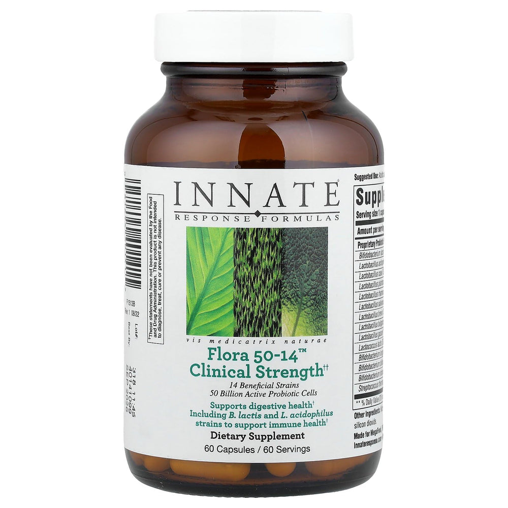 Innate Response Flora 50-14 bottle front view; supports digestive balance and daily wellness.
