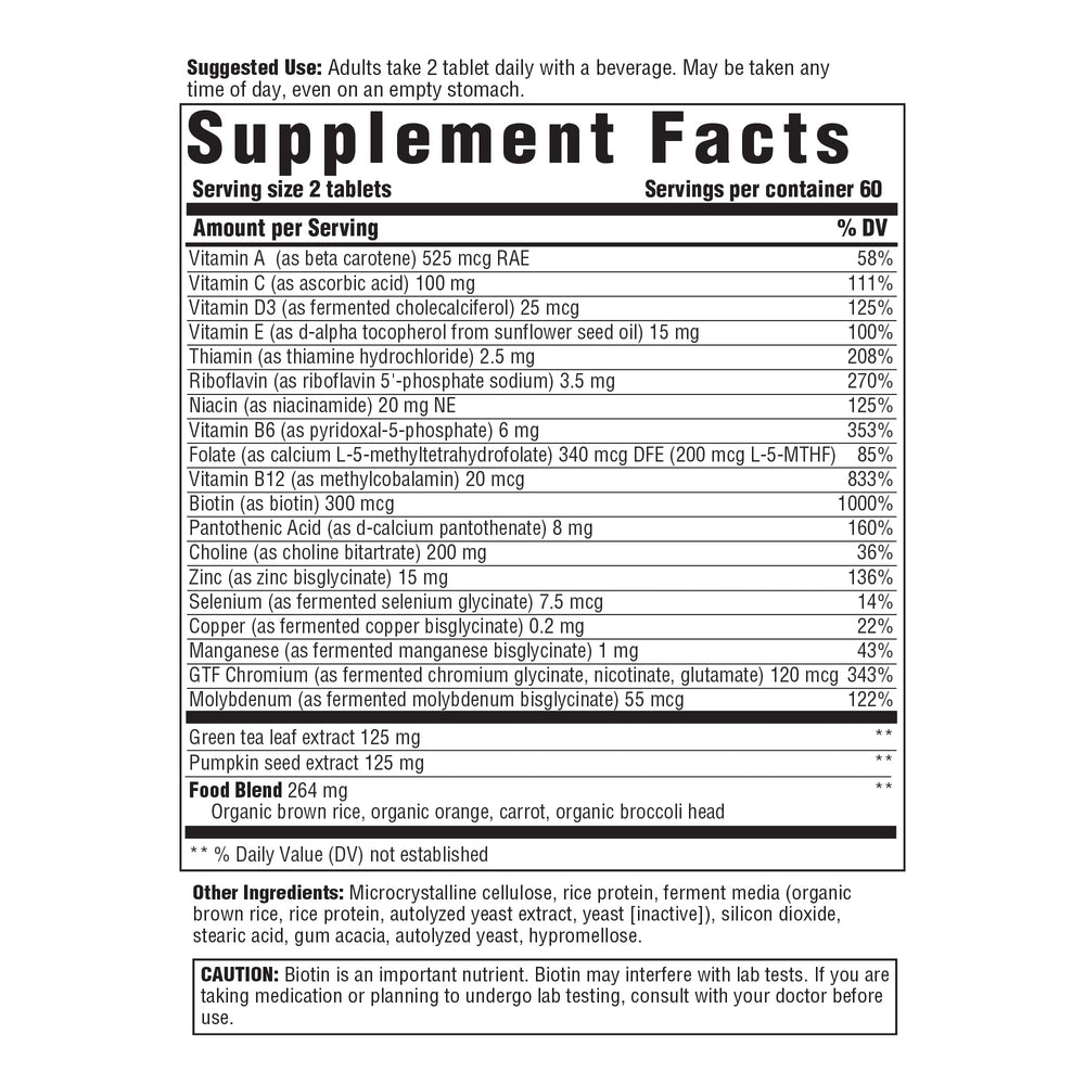 Closeup of Innate Response Formulas tablets showing two-tablet daily dose.