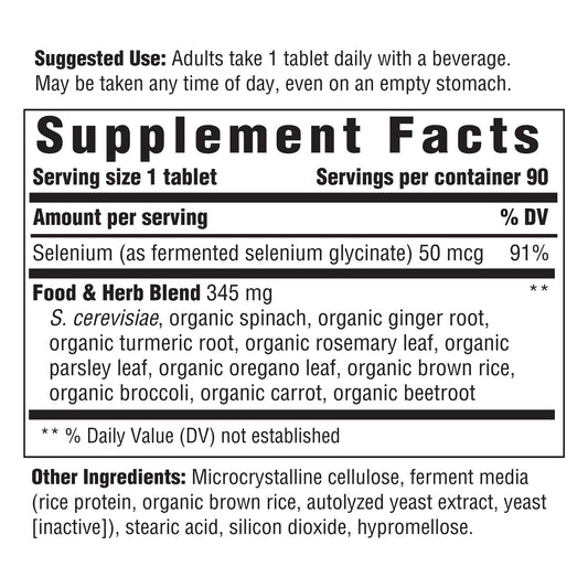 Innate Response Formulas Selenium tablet closeup highlighting small, easy daily dose.