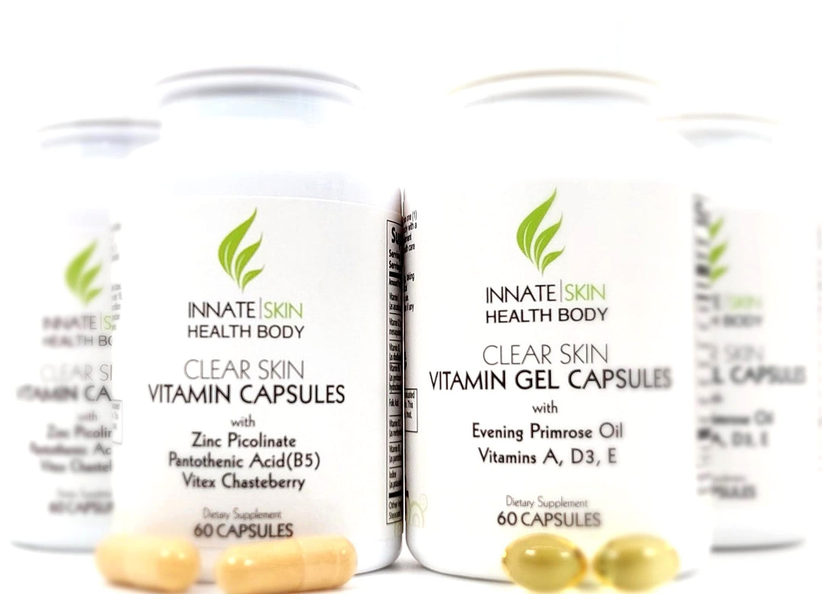 Innate Skin Clear Skin Acne Vitamin System bottle — easy daily capsules for hormonal balance