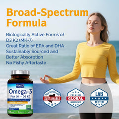 Innate Vitality D3 K2 softgels image displaying integrated vitamin blend.