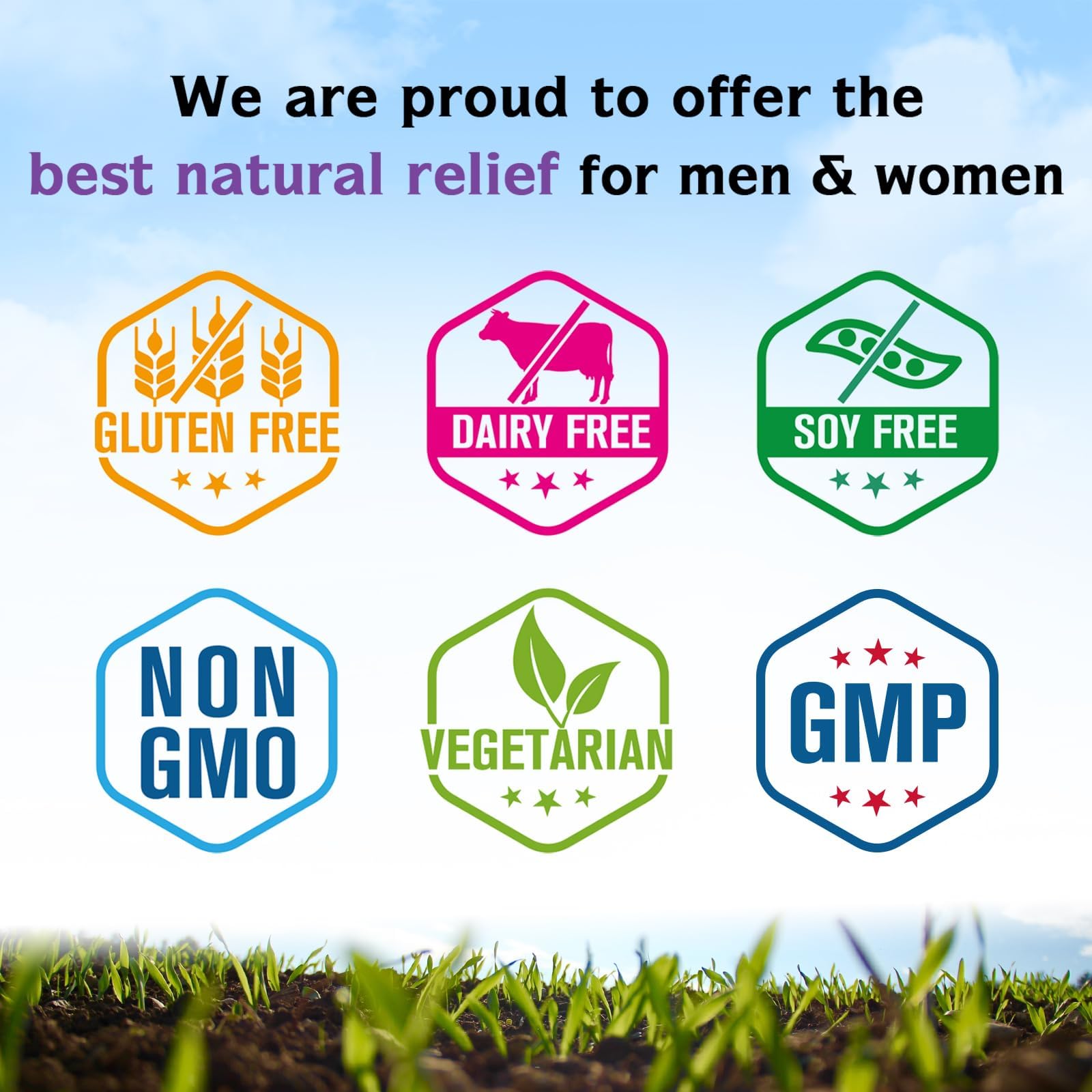 Foil seal signals product freshness and potency.