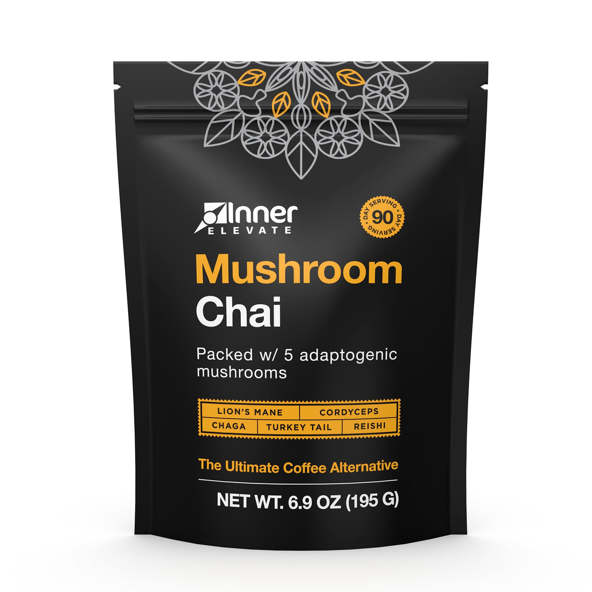 Inner Elevate Mushroom Chai bottle ready for daily focus ritual.
